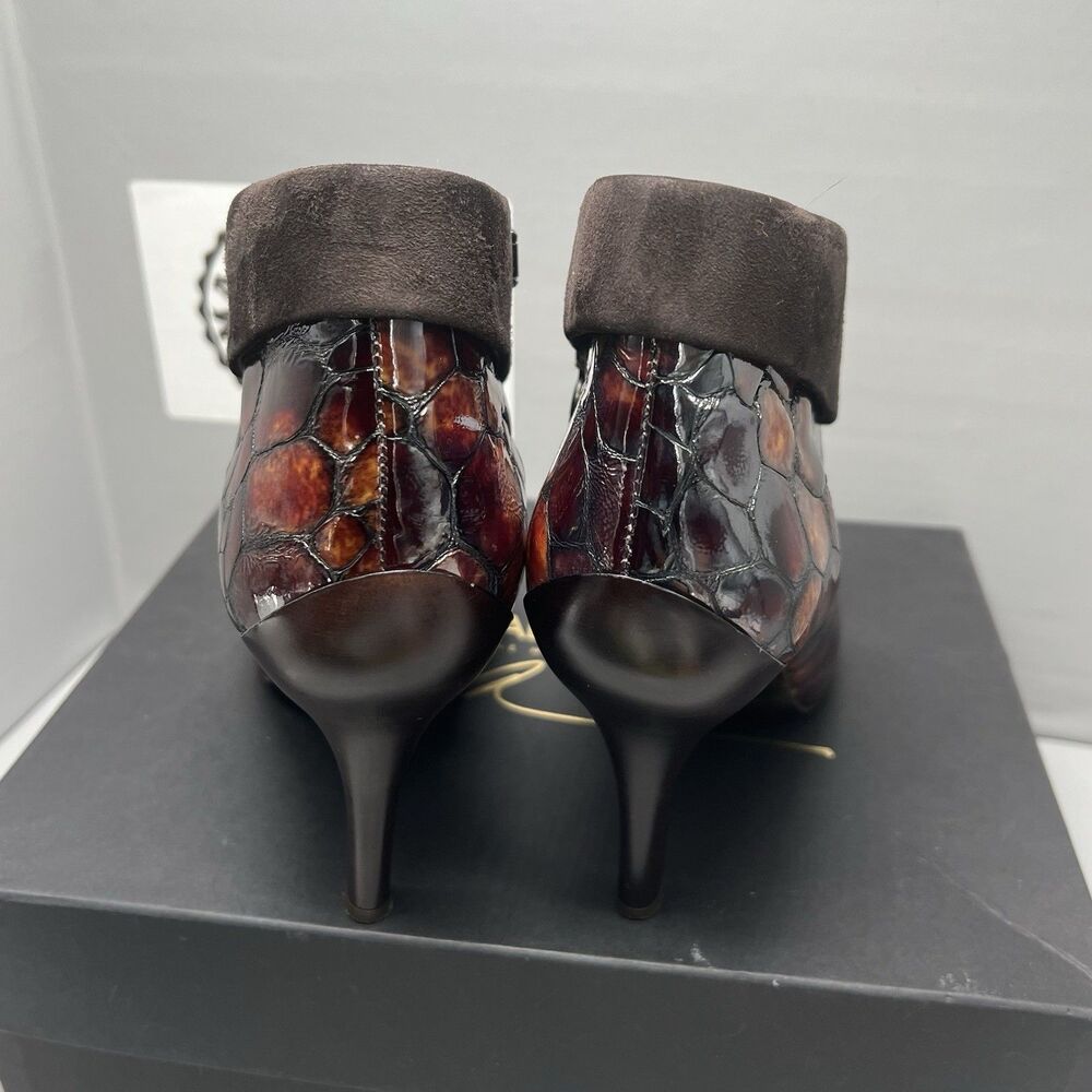 Donald J Pliner Rula Caiman Alligator Ankle Booties Boots Women Size 8.5 Preownd - Picture 7 of 14